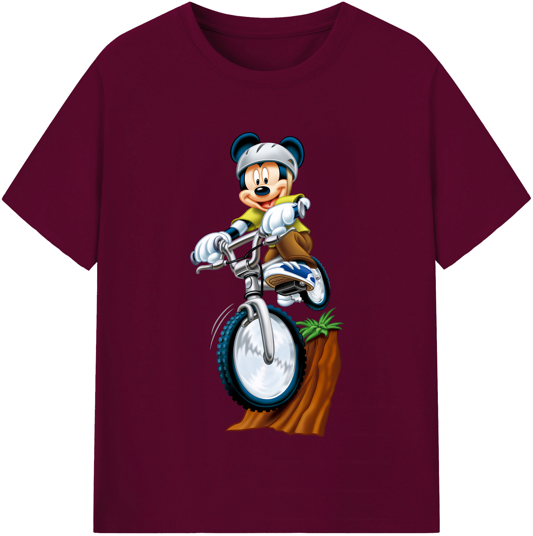 ミッキーマウス Mickey Mouse レディースカジュアルプリントTシャツ（綿100％）